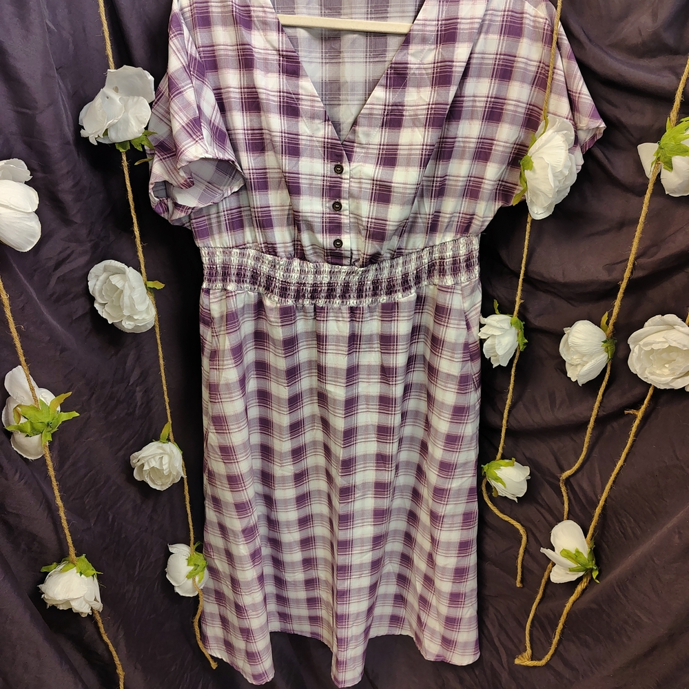 Bloomchic Lavender Checkered Blouse - image 3